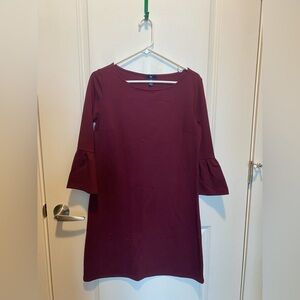 GAP Burgundy Long Sleeve Dress